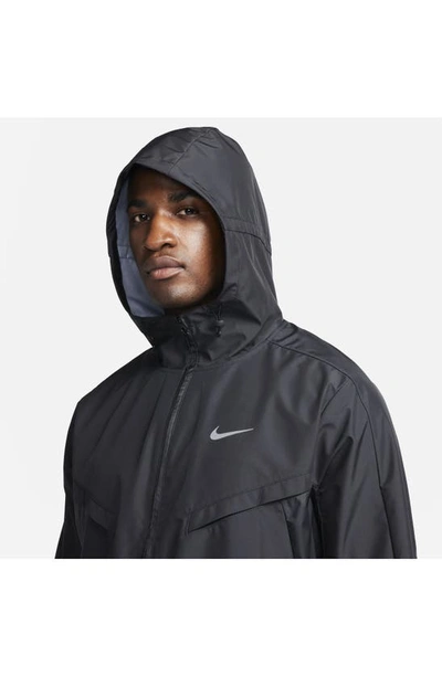Shop Nike Windrunner Water Repellent Hooded Jacket In Black/ Black