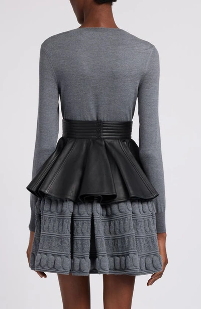 Shop Alaïa Lambskin Leather Skirt Belt In Noir Alaia
