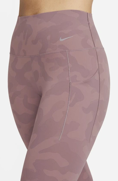 Nike Universa Dri-fit High Rise 7/8 Tights In Smokey Mauve/ Black