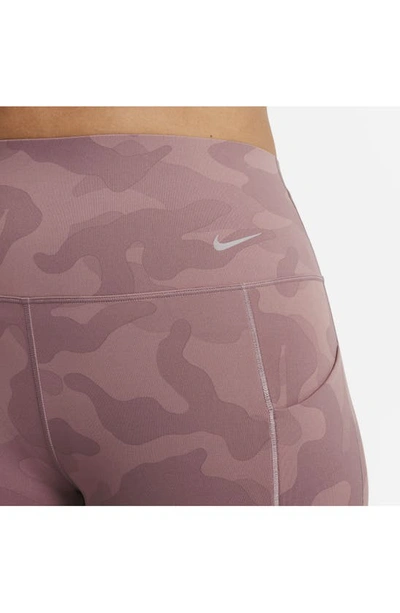 Shop Nike Universa Dri-fit High Rise Training Shorts In Smokey Mauve/black