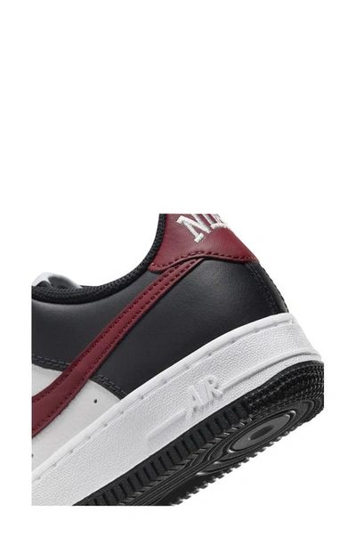 Shop Nike Kids' Air Force 1 Gs Sneaker In Black/ Dark Red/ White/ White