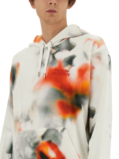 Shop Alexander Mcqueen "obscured Flower" Sweatshirt In Multicolour