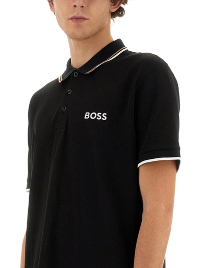 Shop Hugo Boss Boss Polo With Logo In Black