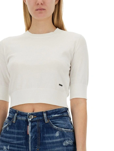 Shop Dsquared2 Cropped Shirt In White