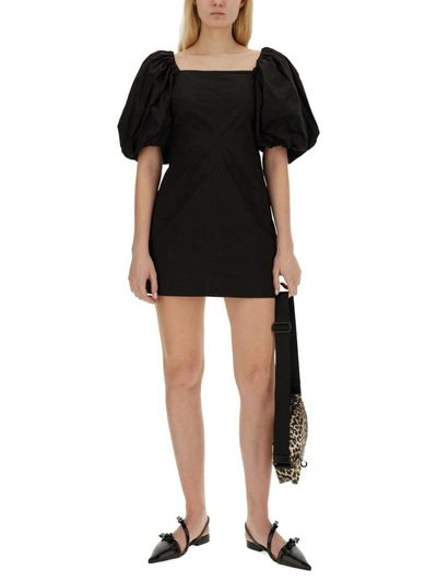 Shop Ganni Mini Dress In Black