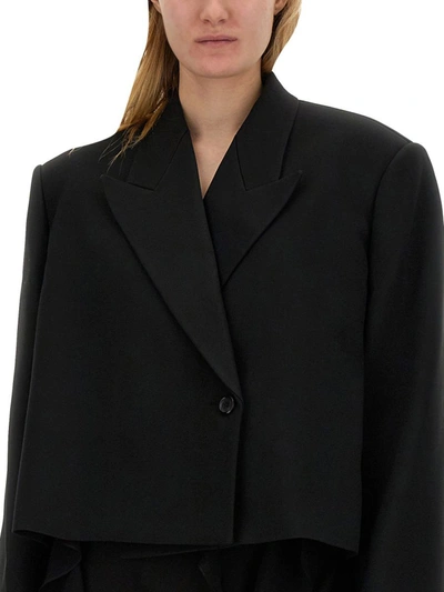 Shop Khaite Cropped Jacket In Black