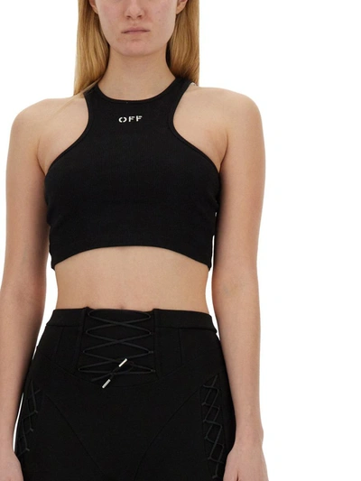 Shop Off-white Tops With Logo In Black