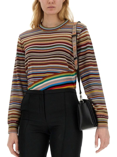 Shop Paul Smith "signature Stripe" Jersey In Multicolour
