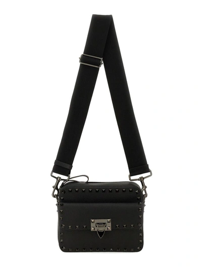 Shop Valentino Garavani "rockstud" Shoulder Bag In Black