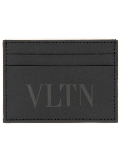 Shop Valentino Garavani Card Holder "vltn" In Black