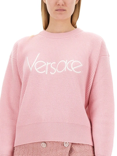 Shop Versace "1978 Re-edition Logo" Jersey In Pink