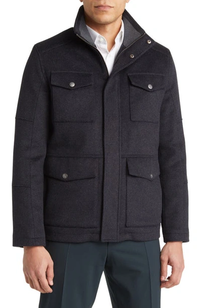 Shop Hart Schaffner Marx Greeley Wool Blend Field Jacket In Charcoal