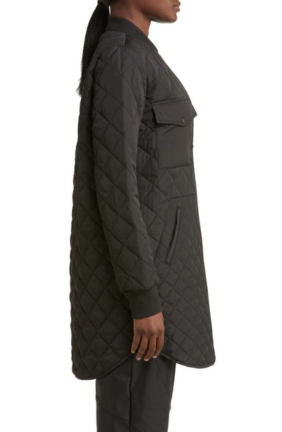 Shop Zella Quilted Recycled Polyester Jacket In Black