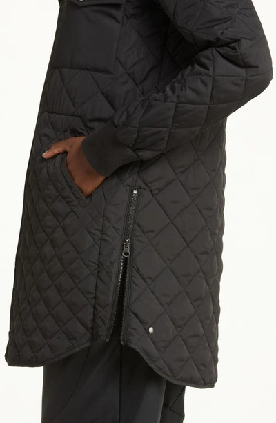 Shop Zella Quilted Recycled Polyester Jacket In Black