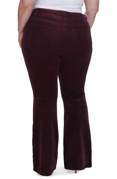 Shop Good American Good Legs Low Rise Corduroy Flare Pants In Malbec003