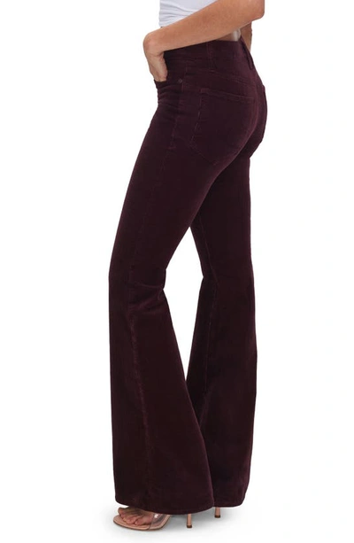 Shop Good American Good Legs Low Rise Corduroy Flare Pants In Malbec003