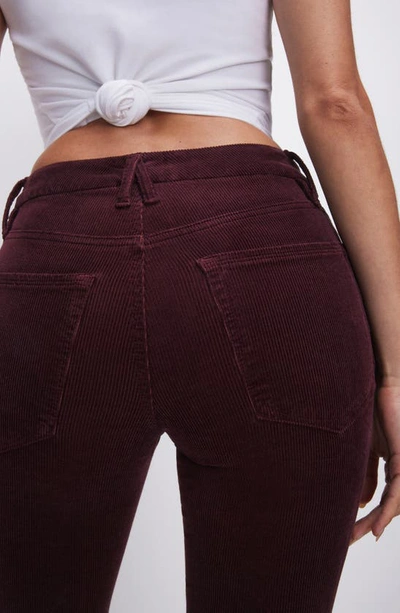 Good American Good Legs Low Rise Corduroy Flare Pants In Malbec003