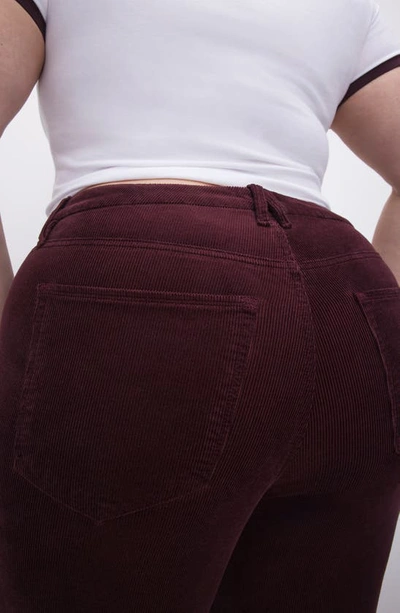 Good American Good Legs Low Rise Corduroy Flare Pants In Malbec003