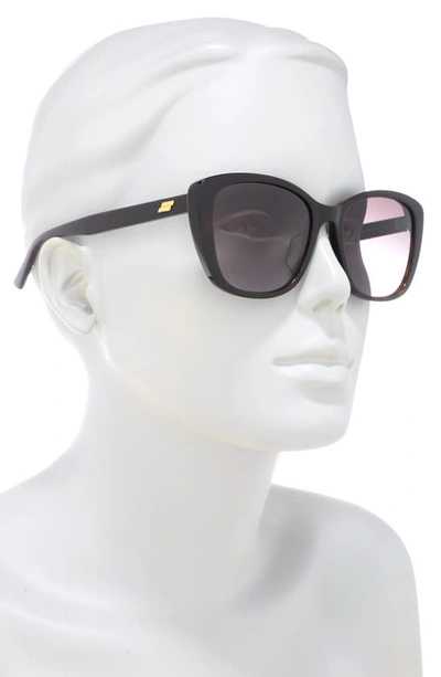Shop Bottega Veneta Cat Eye Sunglasses In Havana Grey