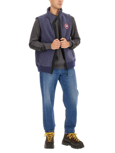 Shop Canada Goose Vests With Logo In Blue