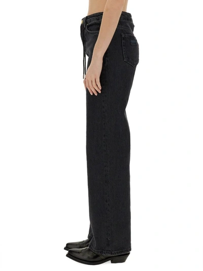 Shop Ganni Jeans With Drawstring In Black