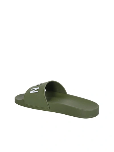 Dsquared2 Icon-embossed Pool Slides In Green