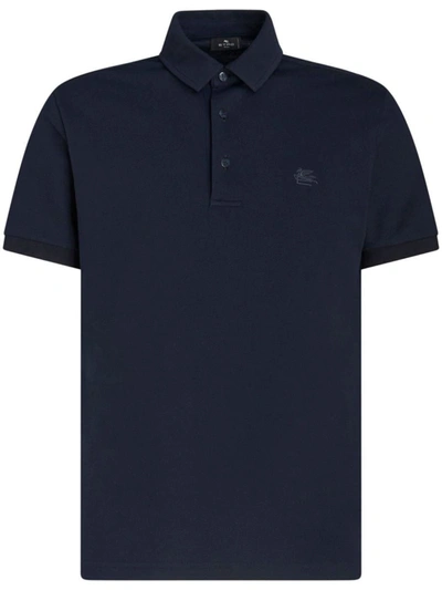 Shop Etro Polo Shirt With Logo In Blue