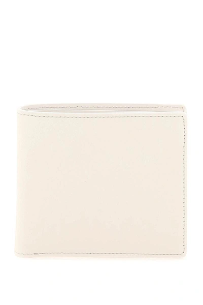 Shop Maison Margiela Grained Leather Bi-fold Wallet In White