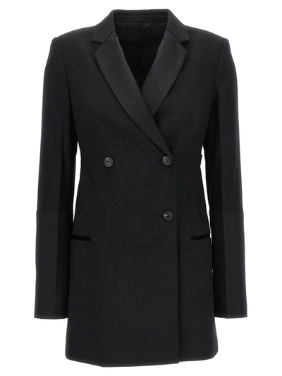 Shop Helmut Lang 'tuxedo' Long Blazer In Black