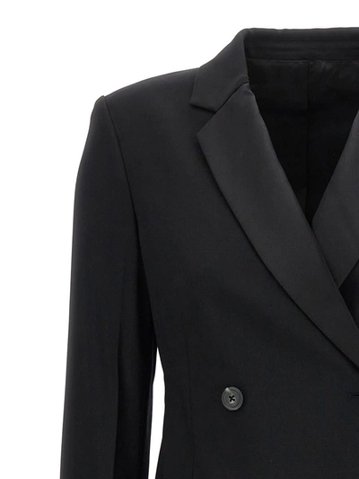 Shop Helmut Lang 'tuxedo' Long Blazer In Black