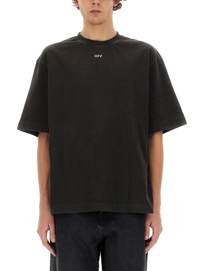 Shop Off-white T-shirt With Logo In Grey