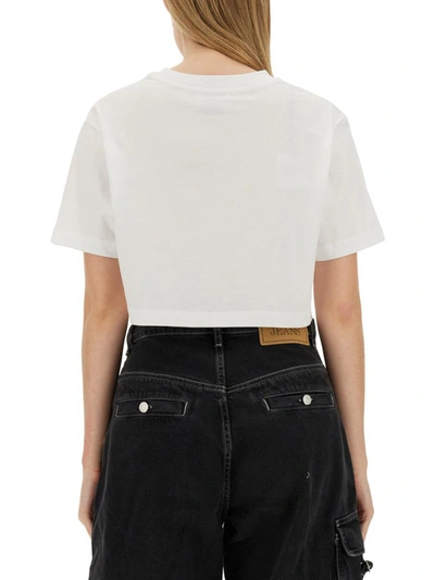 Shop Moschino Jeans Cropped T-shirt In White