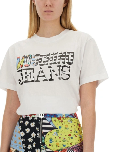 Shop Moschino Jeans T-shirt With Logo In White