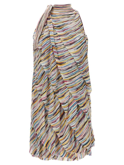 Shop Missoni Flounced Dress In Multicolor