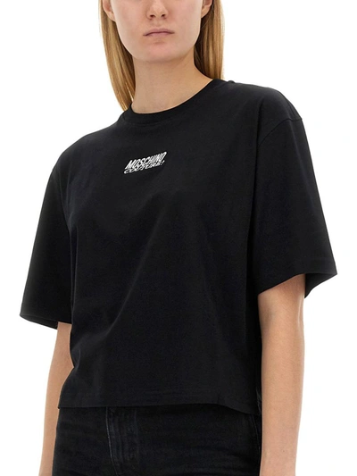 Shop Moschino T-shirt With Logo In Black