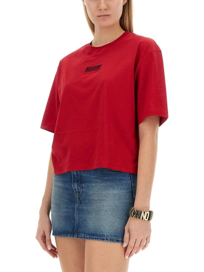 Shop Moschino T-shirt With Logo In Red