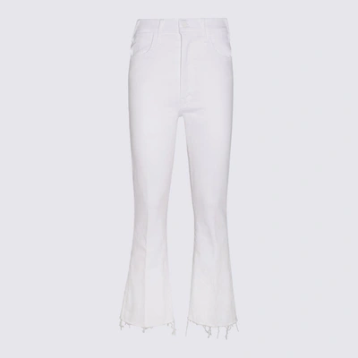 Shop Mother White Cotton The Hustler Jeans In Firest Of The Mall