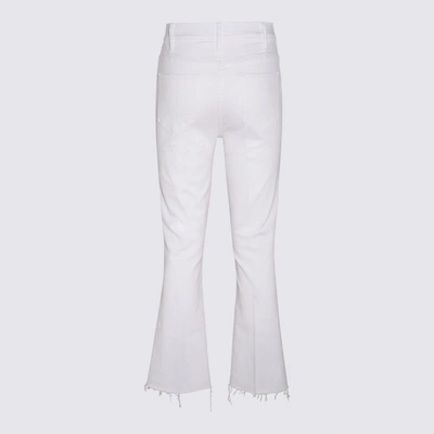 Shop Mother White Cotton The Hustler Jeans In Firest Of The Mall