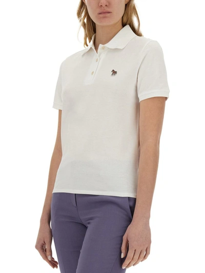 Shop Ps By Paul Smith Ps Paul Smith "zebra" Polo. In White