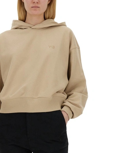 Shop Y-3 Adidas Hoodie In Beige