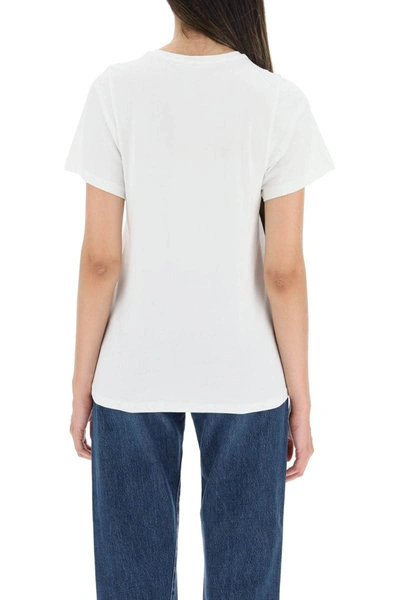 Shop Totême Toteme Monogram-embroidered Curved T-shirt In White
