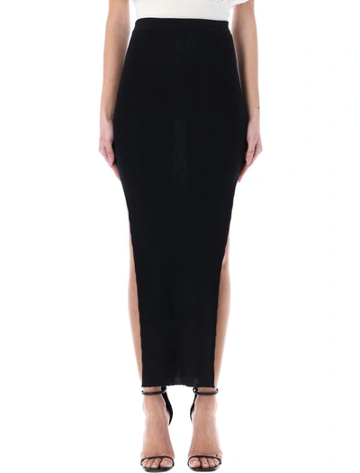 Shop Rick Owens Ribbed Sacri Skirt In Black