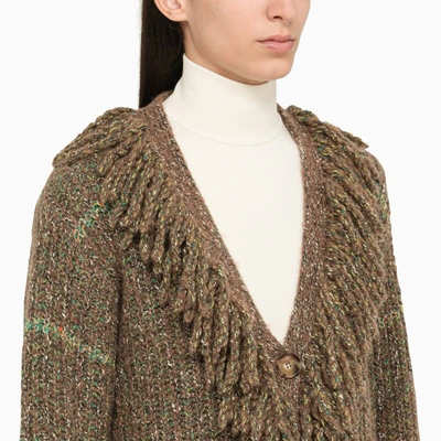 Shop Stella Mccartney Cardigan With Fringes In Multicolor