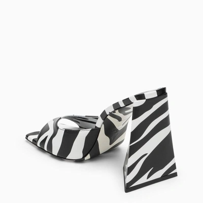 Shop Attico The  Zebra-motif Devon Mule In White