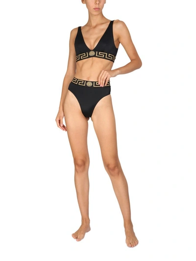 Shop Versace Triangolo Bikini In Black