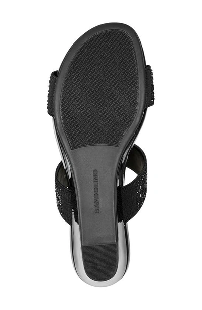 Bandolino I Luv It 2 Womens Slip On Wedges T-strap Sandals In Black