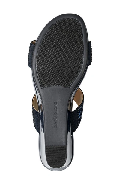 Shop Bandolino Iluvit Wedge Sandal In Dark Blue