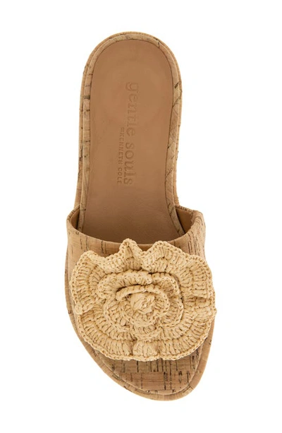 Gentle Souls By Kenneth Cole Lucy Womens Rosette Slide Sandals In Natural Cork