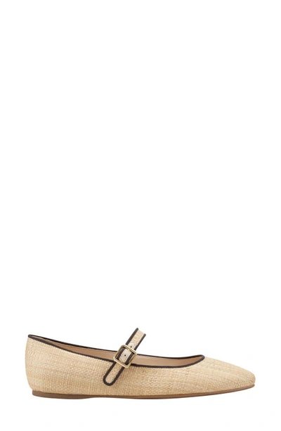 Shop Marc Fisher Ltd Lailah Woven Mary Jane Flat In Medium Natural