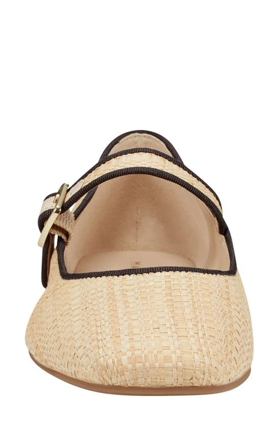 Shop Marc Fisher Ltd Lailah Woven Mary Jane Flat In Medium Natural